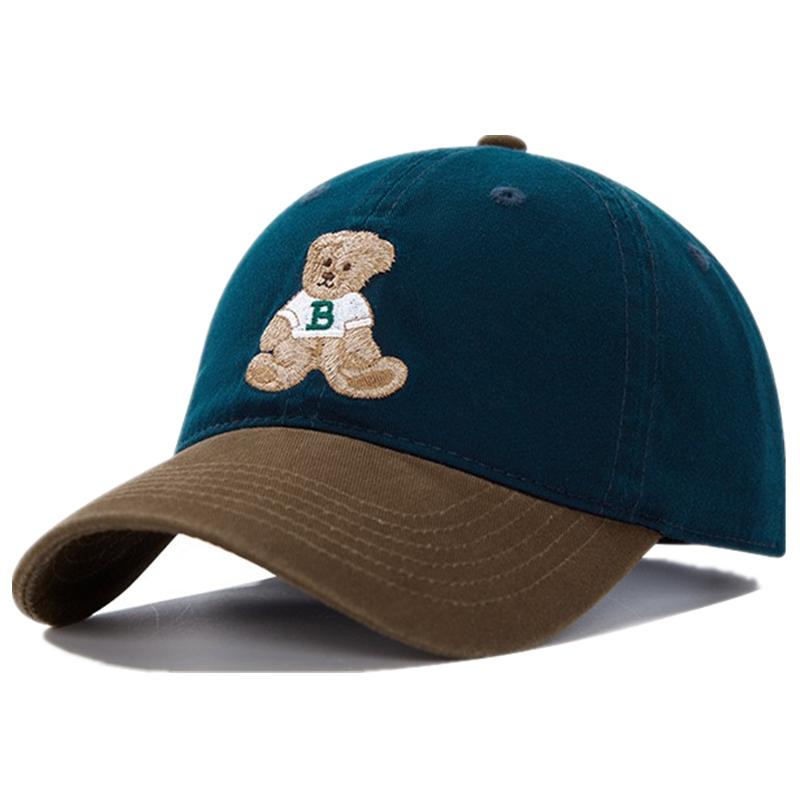 Heißer Verkauf Unisex Baumwoll-Baseballkappe mit süßer Bärenstickerei für Outdoor-Sport, Papa-Hut, verstellbar für Männer und Frauen