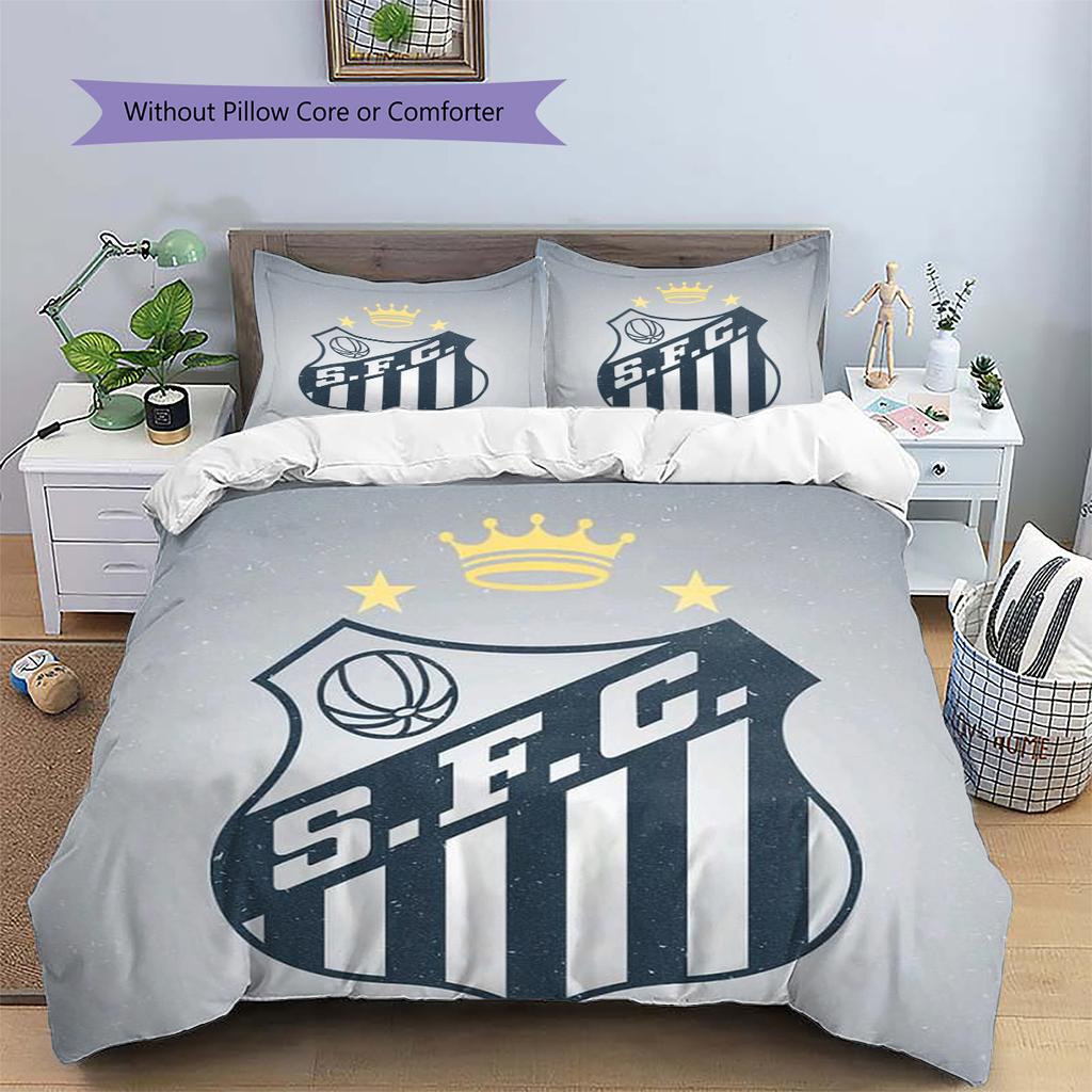 Santos FC Pattern Bedding Home Decoration Birthday Gift (1 * duvet cover + 2 * pillowcase, without core)