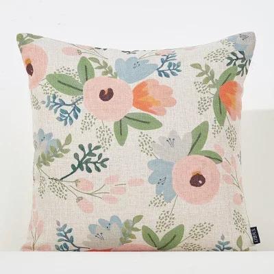 Colorful Flowers Throw Pillow Cover For Office Home Decor Sofa Car Cushion Cover Floral Print Pillow Case Square Cushion Case