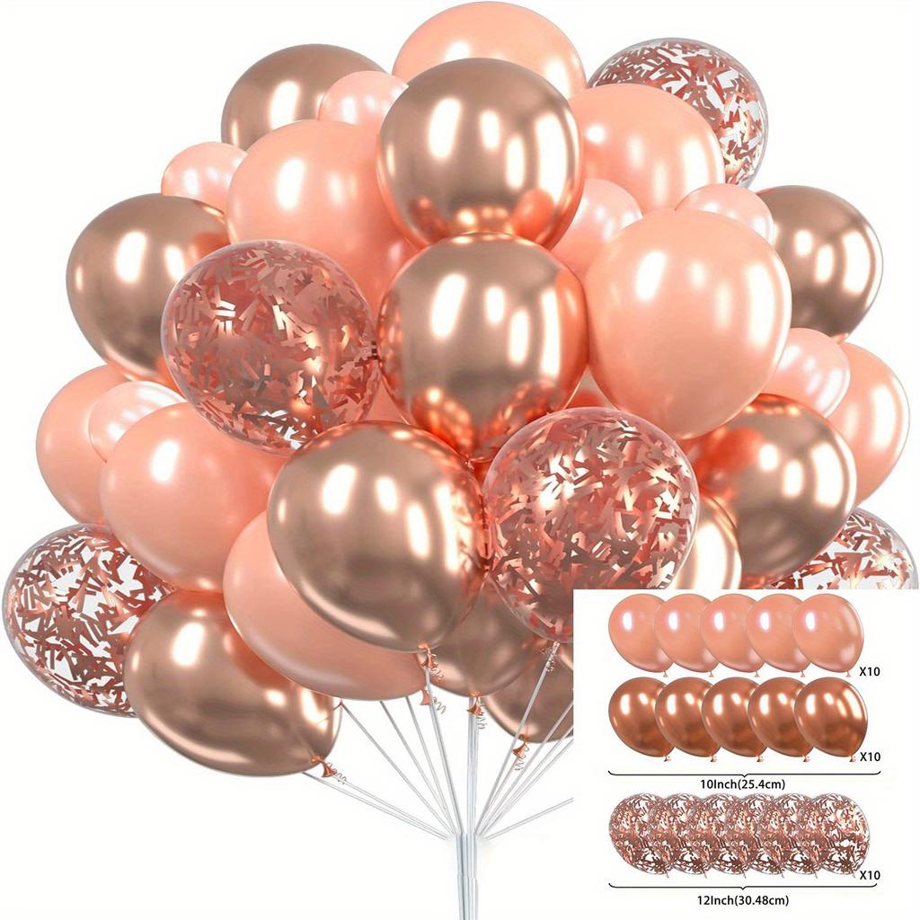 30 Pcs 10 12 Inch Metallic Gold Blue Silver Pearl White Latex and Gold Confetti Balloons for Birthday Wedding Party Decor