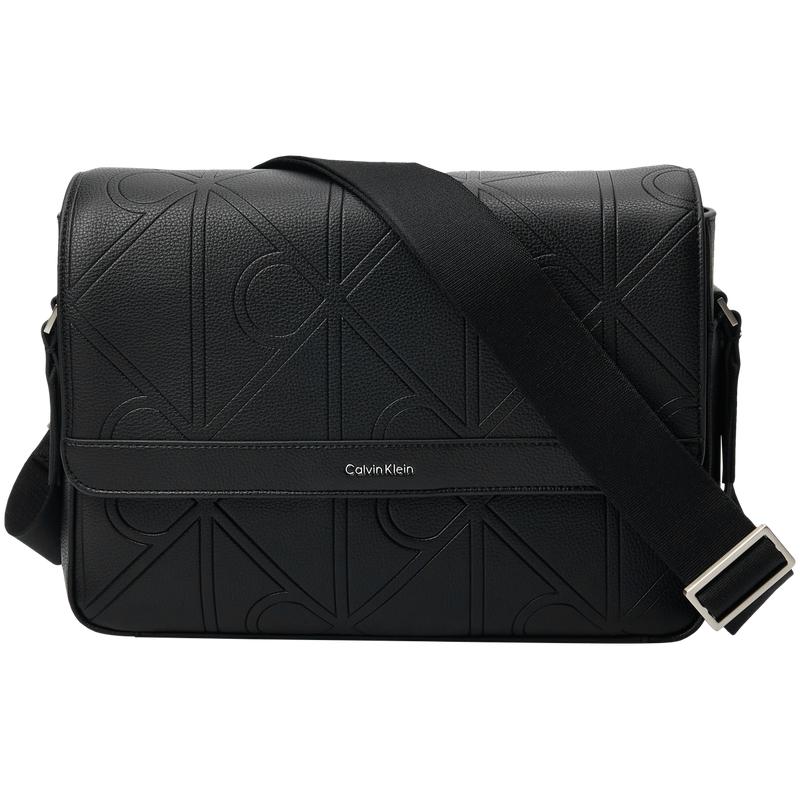 

Calvin Klein Lightweight Casual Commuter Messenger Bag With Letter Embossed Flap Men Shoulder Bag Space-Black 4D3412G-UB1 Basic Set (Bag)