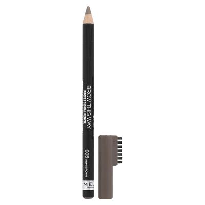 Rimmel London, Brow This Way, Professional Eyebrow Pencil, 005 Ash Brown, 1.4 G (0.05 Oz)