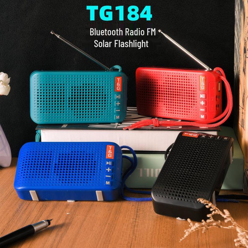 

TG184 Solar Bluetooth Speaker with Flashlight, FM Radio, TWS, and Card Slot чорний