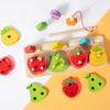 Children's early education puzzle toys  intellectual stacking wooden toys, color recognition, fruit classification, fishing toys