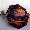 1pc Lotus Pond Automatic Open/close Folding Compact Umbrella, 8-Rib Sturdy Canopy, Lightweight Portable, Everyday Use, Gift, Outdoor Umbrella, Travel