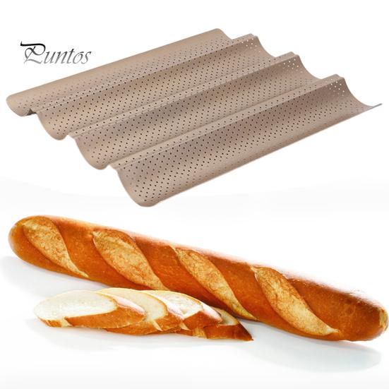 Acheter Moule à pain à baguette Moule à baguette ondulé antiadhésif Plaque de cuisson à baguette perforée pour pain au levain italien