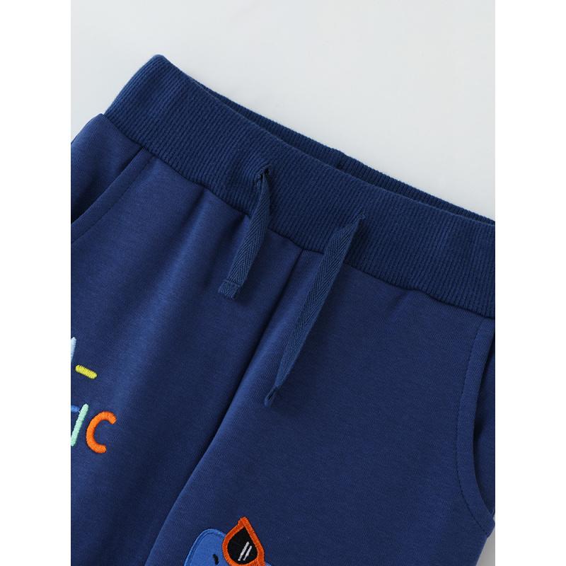 Autumn New Boys' Pants With Cartoon Three-Dimensional Shark Embroidery Jogger Sweatpants Children'S Sweatshirt And Long Pants