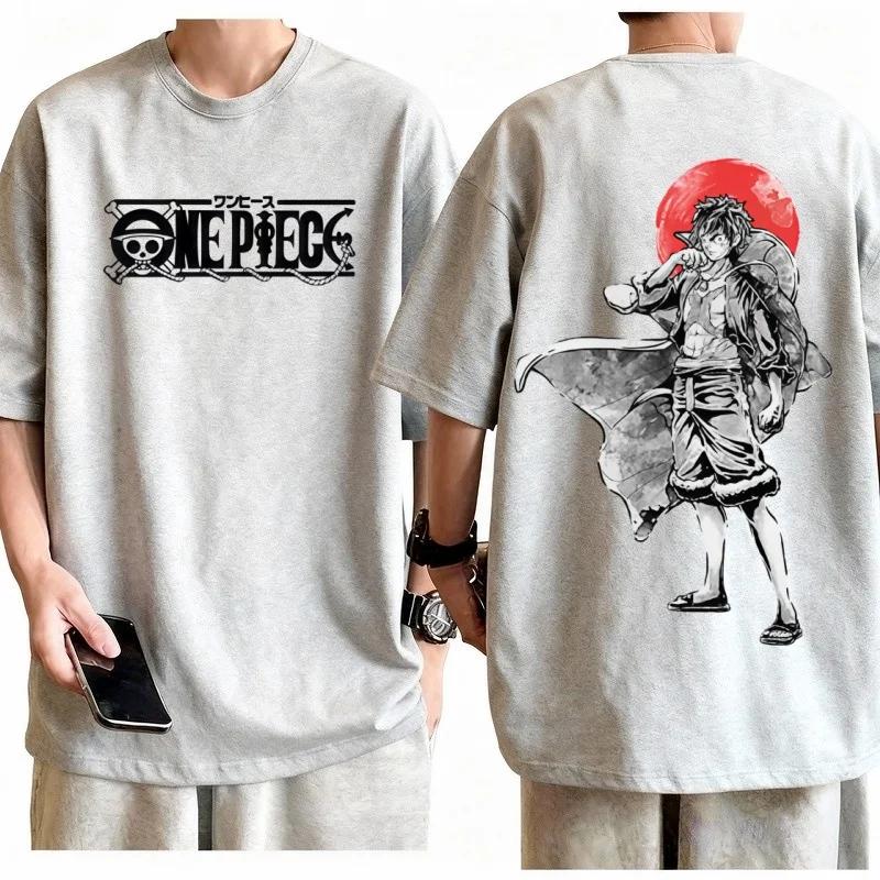 2026 One Piece Monkey D Luffy T-shirt Men Cotton Anime Graphic Tee Casual Streetwear Pirate King Print Comfortable Fit Top