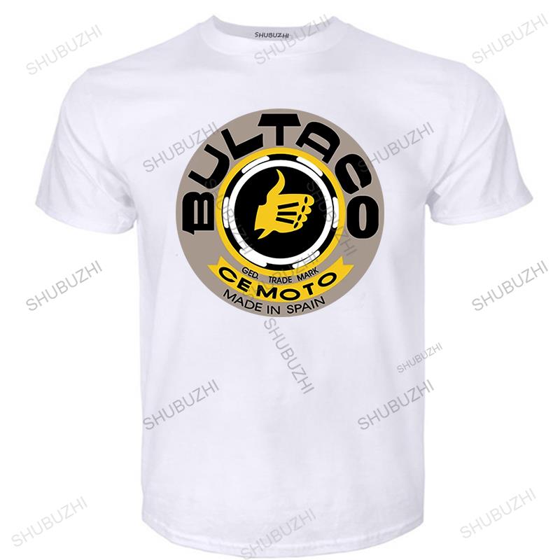 Unisex Sommer Hochwertiges T-Shirt Bultaco Cemoto Motorräder Unisex Weißer Aufdruck T-Shirt Unisex Mode Rundhals T-Shirt Schwarz