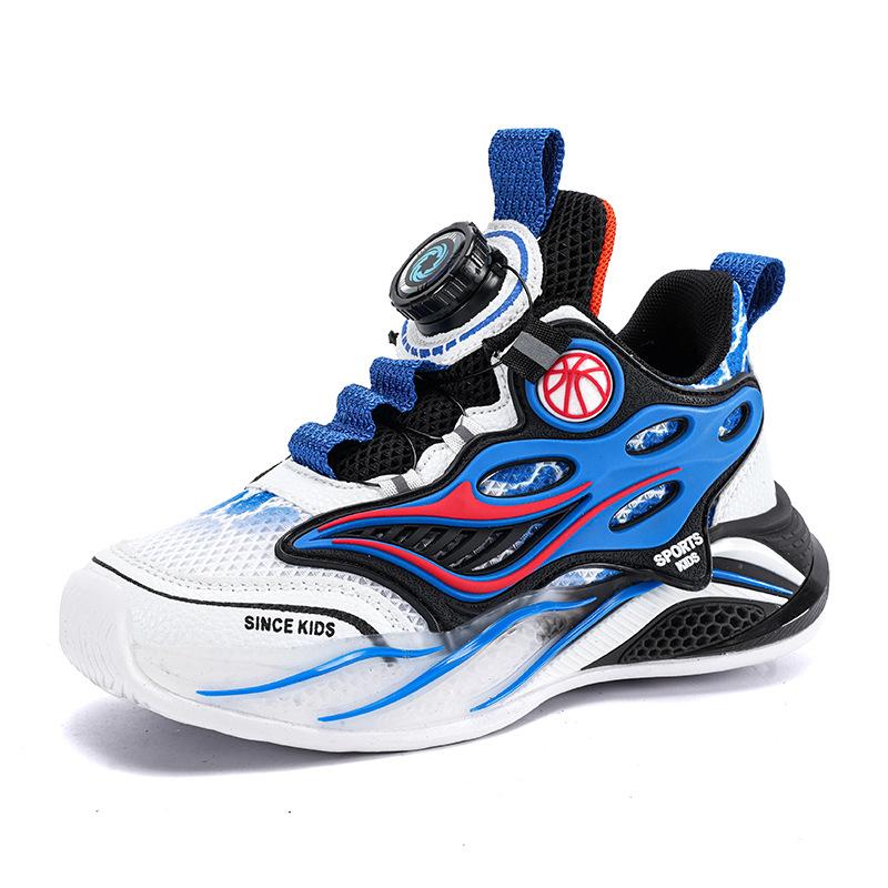 Boys' Sports Shoes 2025 Spring and Autumn New Mesh Breathable Children's Casual Shoes Boys Lightweight Children's Basketball Shoes