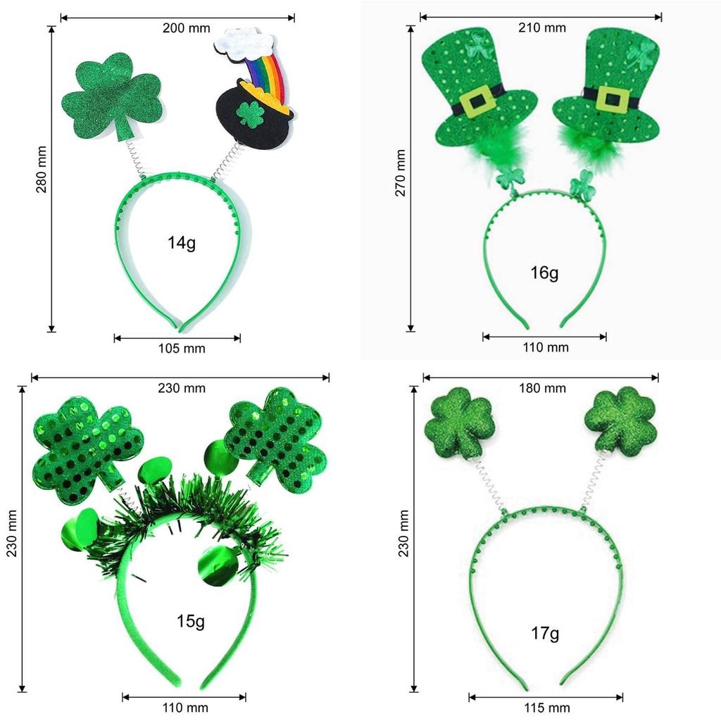 5pcs Green Clover Hair Band Elf Hat Accessories For St. Patrick's Day