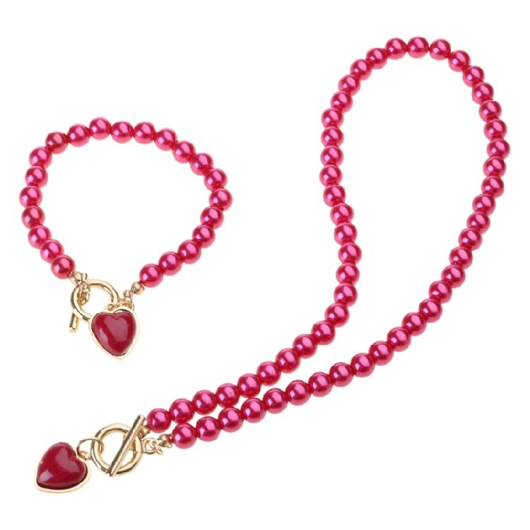 Набор бижутерии с имитацией жемчуга Кулон Ожерелье Браслет с бусинами для крутых девушек Женское украшение для наряда Бусы 1