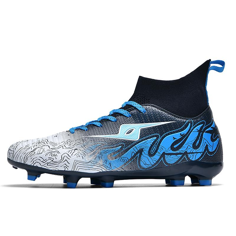 Football Boots Are Lace-up High Elastic Socks Training Artificial Grassland Outdoor Sports Training Football Shoes
