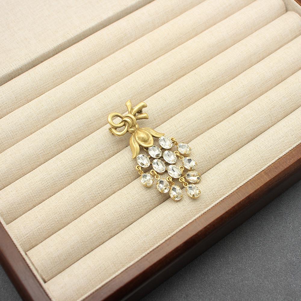 

Cui Fali Винтажный набор серег и броши с цирконом в виде винограда - Высококлассные женские модные аксессуары