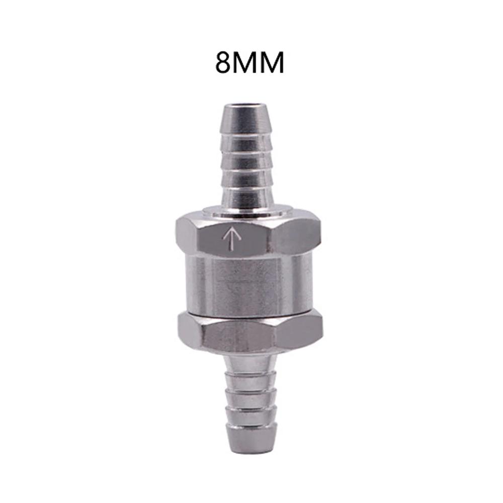 8/10mm Hose Car High Temperature Resistant Check Valve Gasoline Diesel Fuel Check Valve Aluminum Alloy One-way Check Valve
