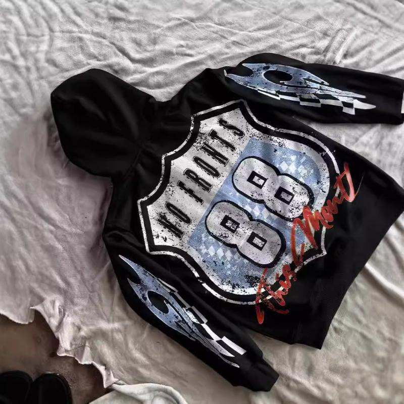 European and American cartoon print Y2K retro street trend men's and women's hoodies