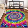 Colorful Rainbow Mandala Design Carpet for Living Room Decor Suitable for use as an anti-slip for living room bedroom sofas