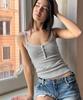 Seobdyudeu Button Top (Gray Dark Gray)