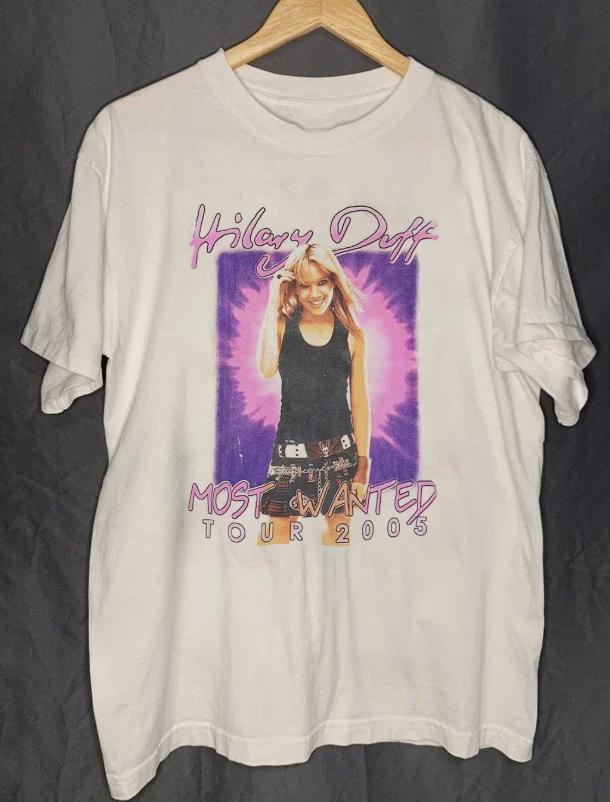 HILARY DUFF TOUR Most Wanted Tour White Unisex Cotton T-Shirt 3XL