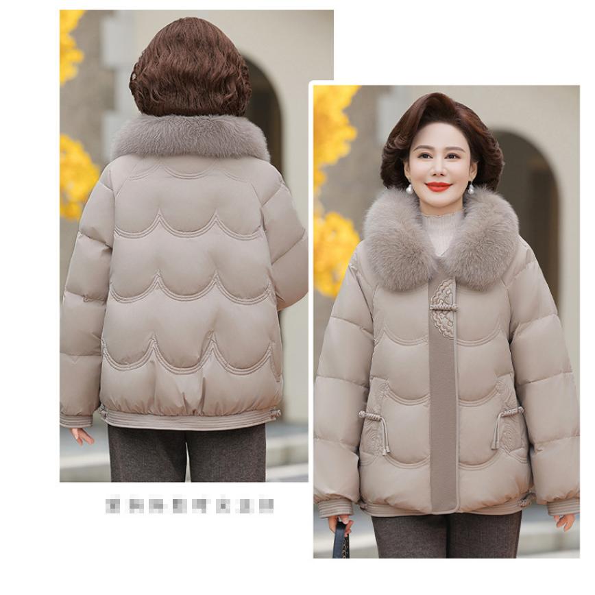 Winter Down Padded Jacket, National Style, Middle-aged and Elderly Women's Autumn and Winter Jacket, Small Padded Jacket