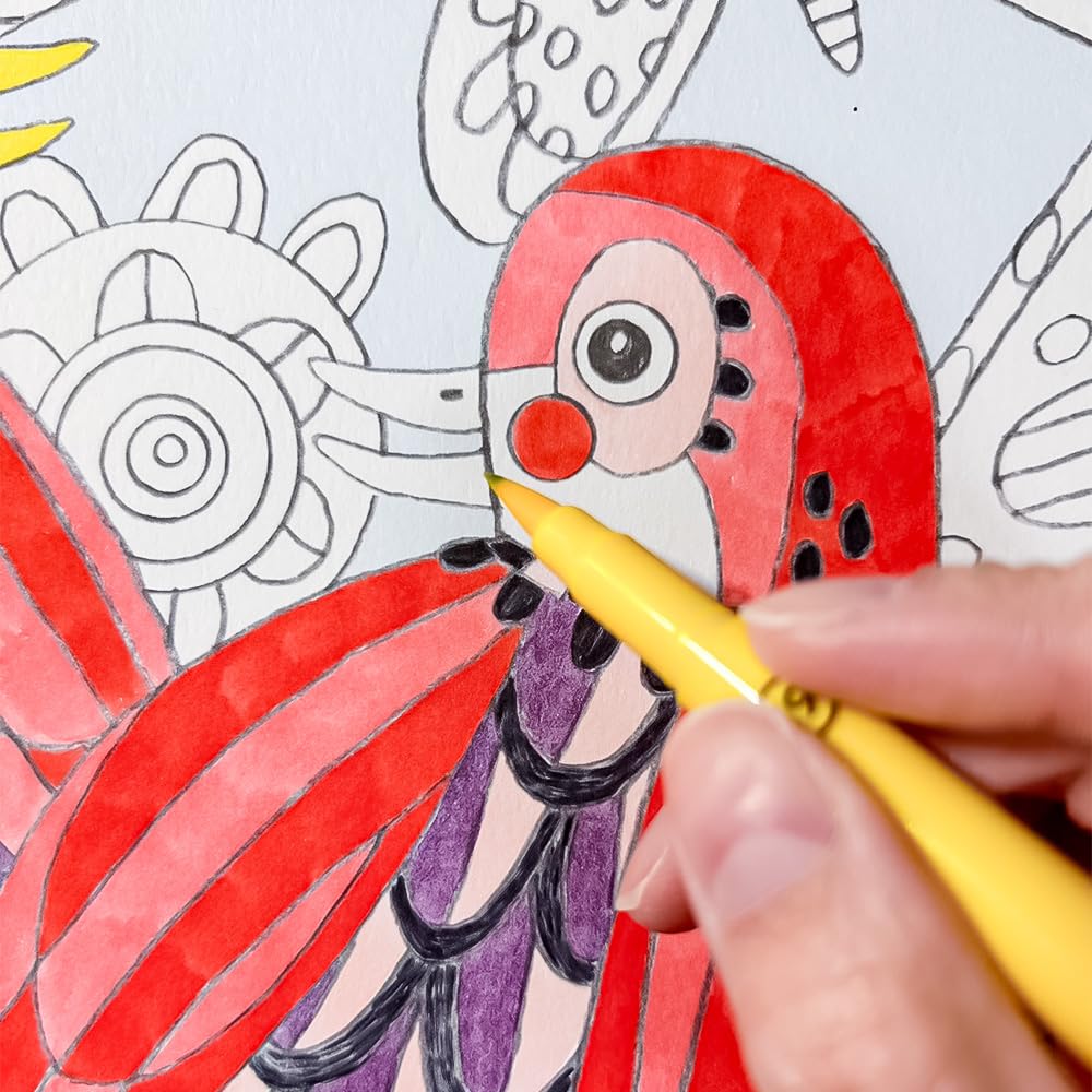 DJECO Coloring Gallery Bird Coloring Set Adult Coloring Patterns A fun hobby for ages and 10 Boys and Girls Perfect for school entrance and - Book