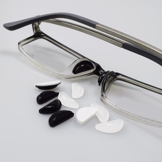 12 Pairs Glasses Nose Pads Non-slip Half Moon Hollow Solid Color Stylish Daily Using Long Lasting Silicone Eyeglass Nose Pad for Office