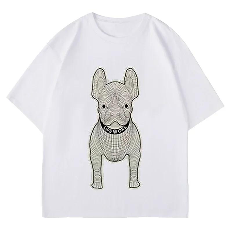 2025 New Hot Korea 2024 Summer New Trendy Brand Letter Logo Printing Round Neck Men's and Women's Same Casual Versatile T-shirt