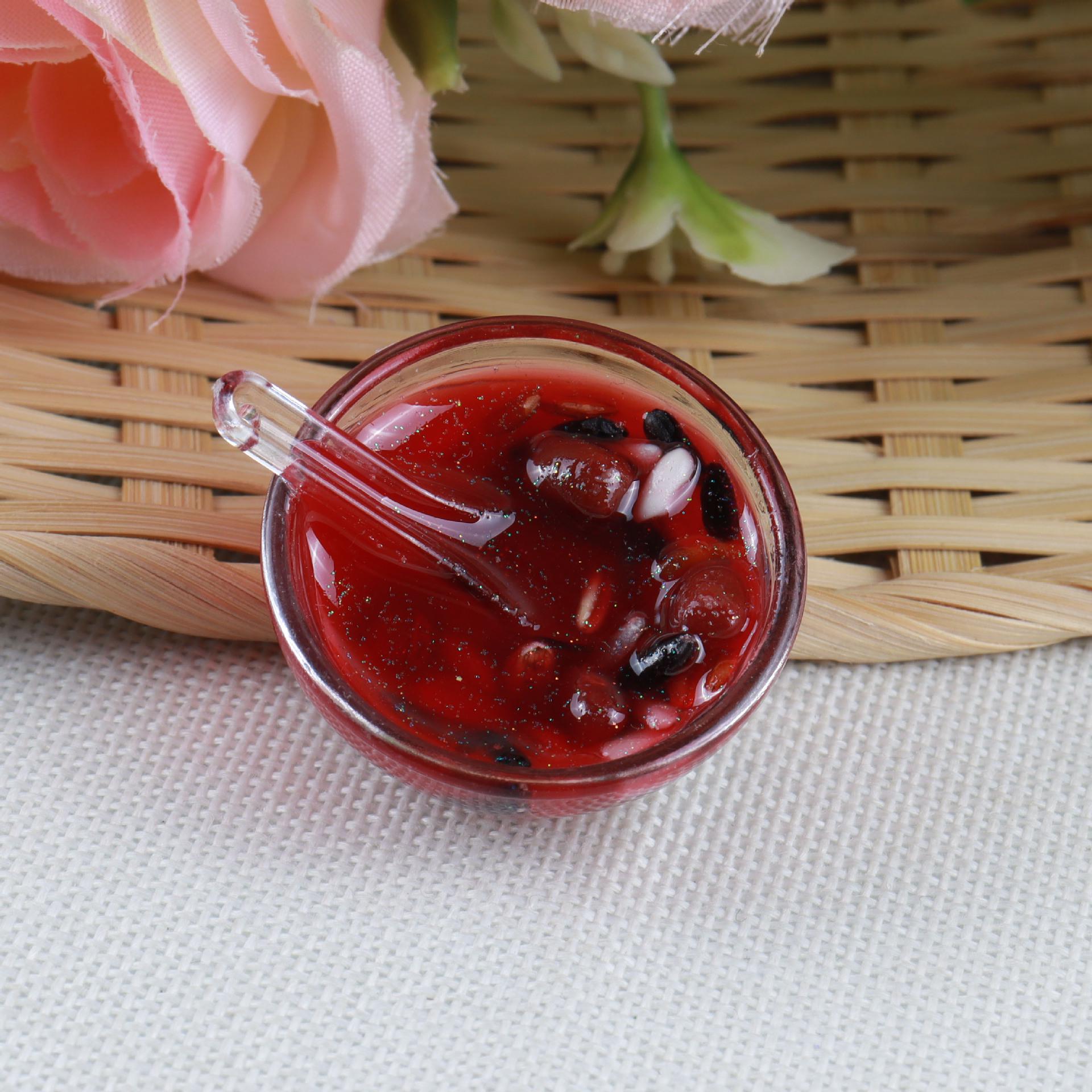 Светящийся Глиттерный Брелок-Игрушка Танъюань: Подвеска-Кулон «Съедобная Десертная Миска» для DIY и Украшение для Домика