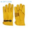 1 Pair Yellow Cowhide Heavy Duty Safety Protective Driver Working Welding Stretchable Mechanic Glove Leather Work Gloves For Men