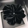 Large Black Velvet Luxury Hair Scrunchie for Low Buns and Oversized Styles