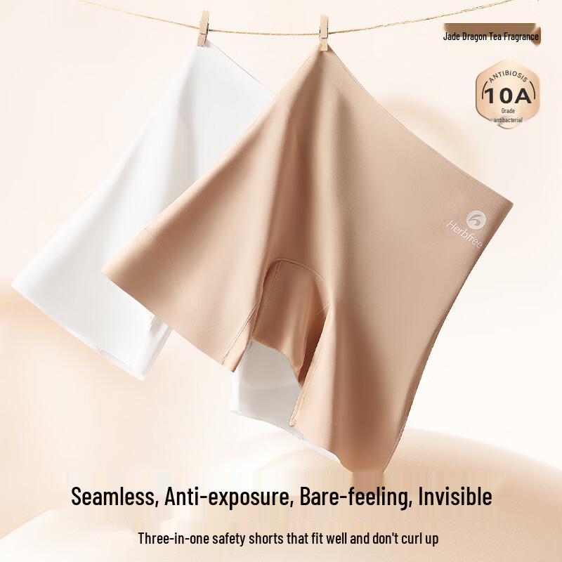 Women s Antibacterial Ice Silk Seamless Safety Underwear L (approx. 50-60kg)