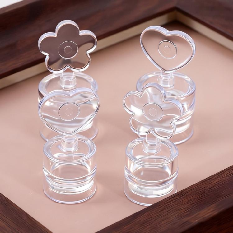 Floral Heart Patterned Nail Stamp with Scraper For Reusable Manicure Designs Featuring Clear Silicone Pad