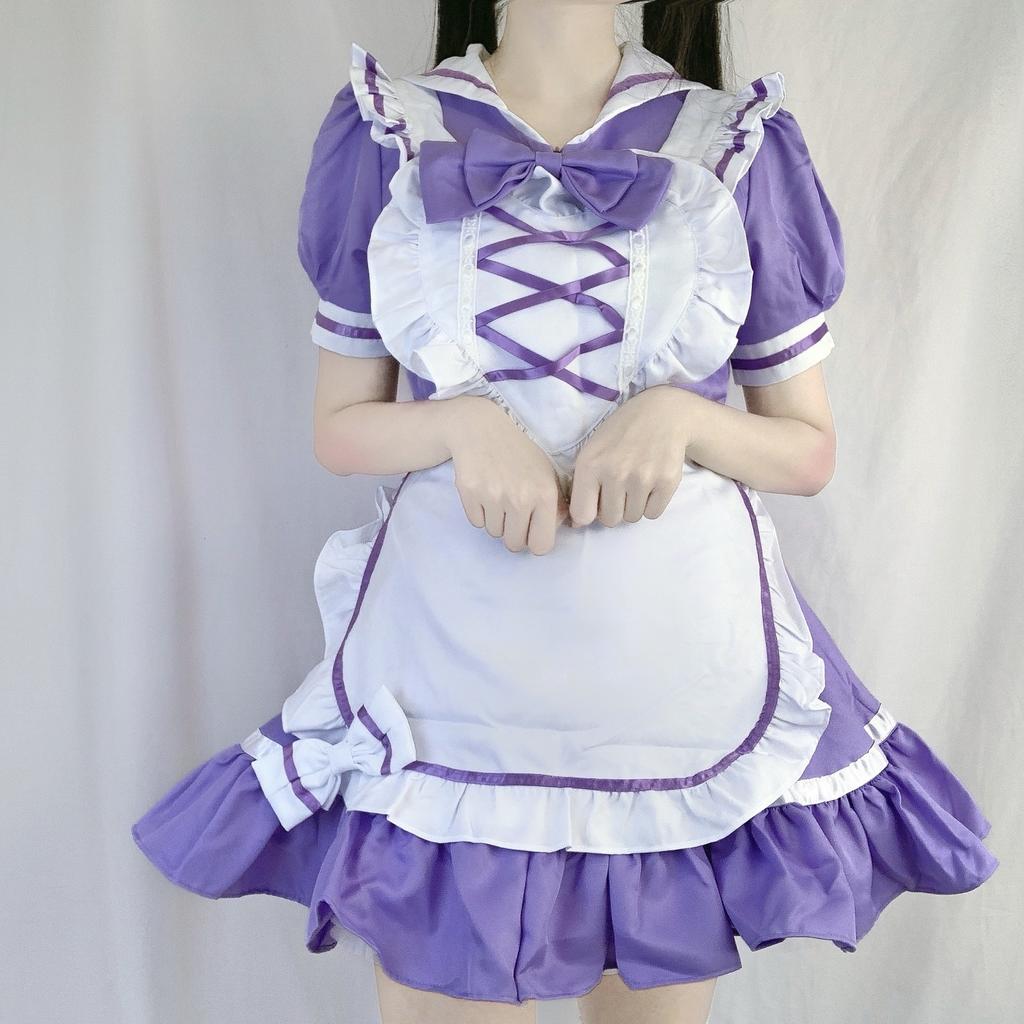 Black maid dress, innocent and cute maid dress princess dress cos costume, anime cosplay costume