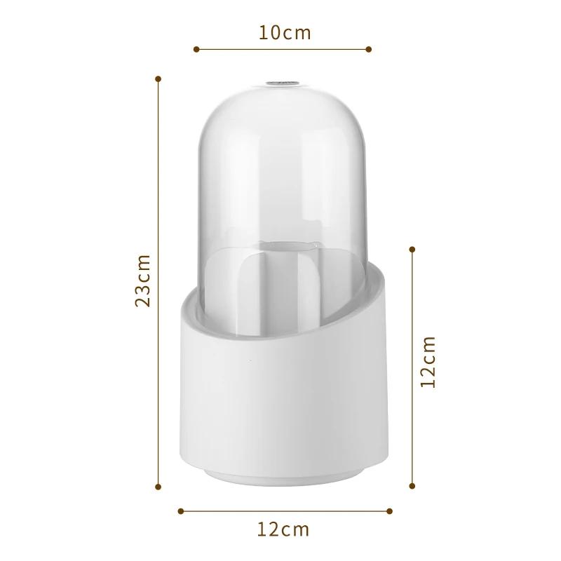 Rotating Makeup Brush Storage Box Portable Multifunction Dust Proof Desktop Organizer Lipstick Shadow Cosmetic Holder