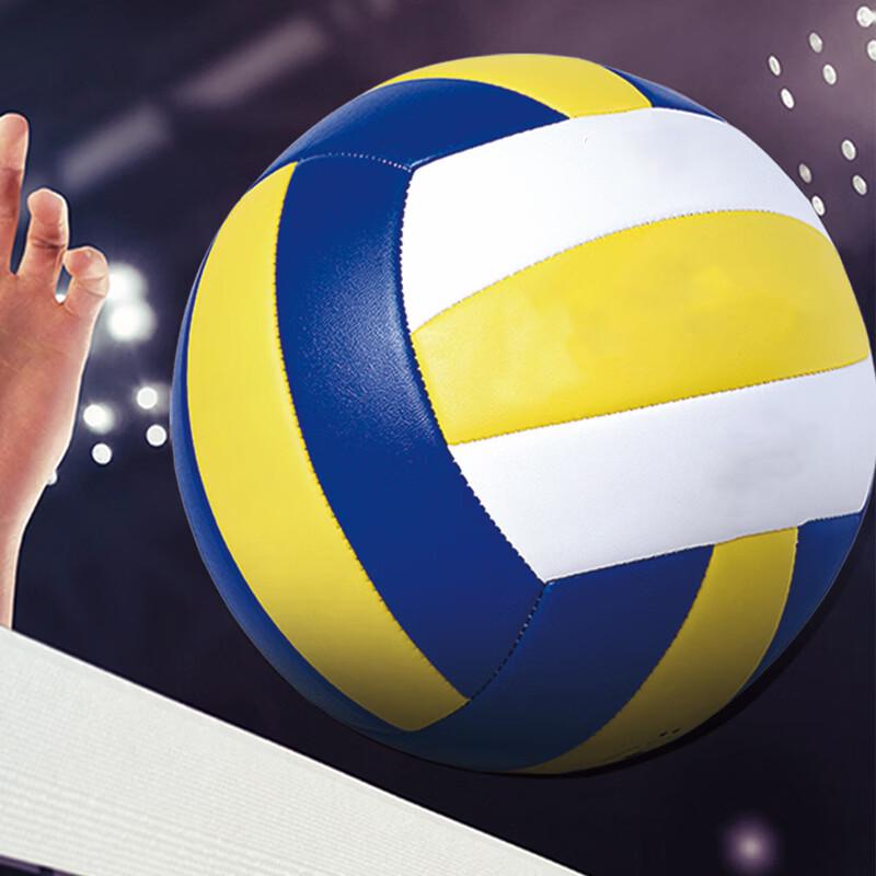 LISMPU Thickened PVC Beach Volleyball - Yellow/Blue/White, Size 5