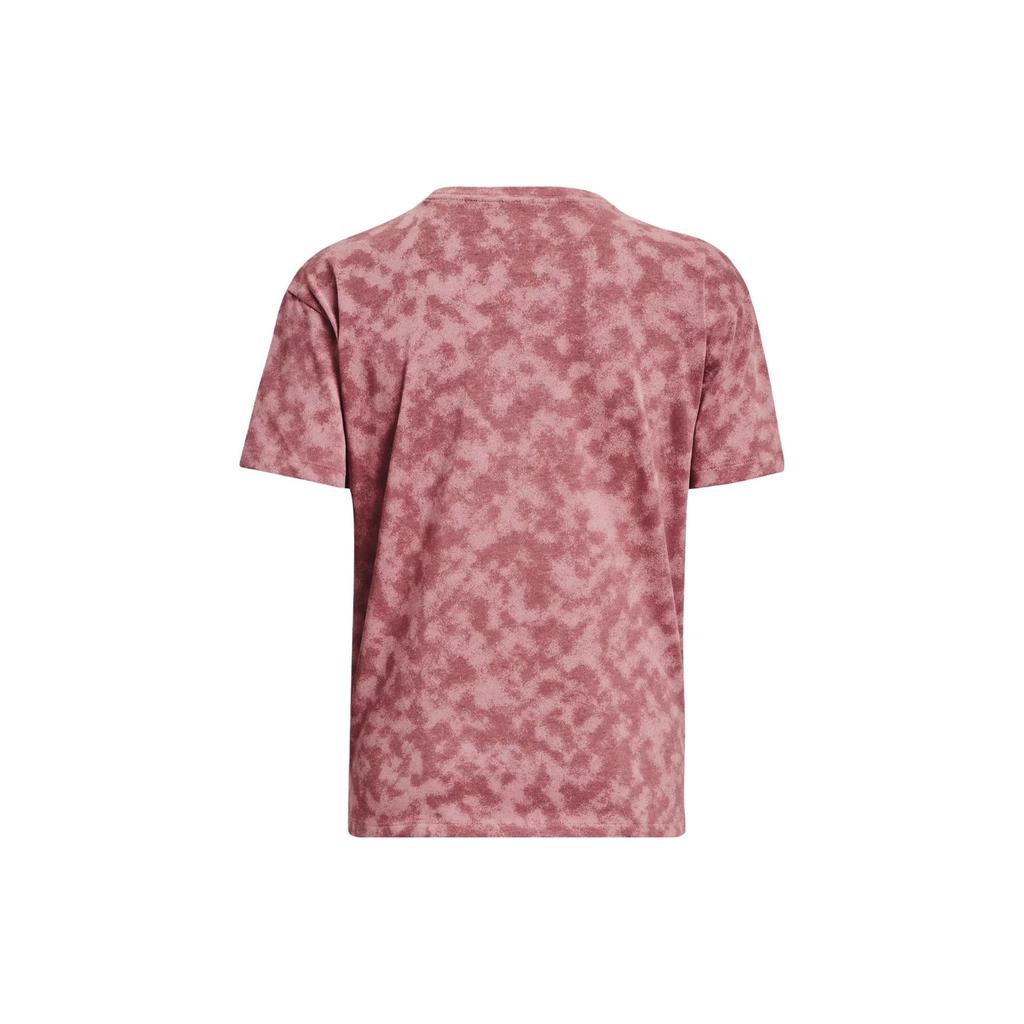 Under Armour Logo Print Crew Neck Casual Short Sleeve T-Shirt Women Tops Essence-Pink 1376742-697