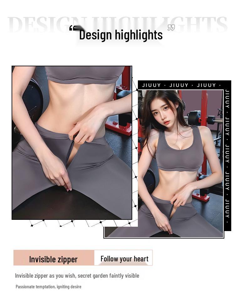 Ji Desire Sexy Crotchless Lingerie Set with Removable Enhancements