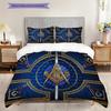 Shining All-Seeing Eye Freemason Bedding, Duvet Cover, Pillowcase, Home Decoration, Birthday Gift (1 * Duvet Cover+2 * Pillowcase, Coreless)