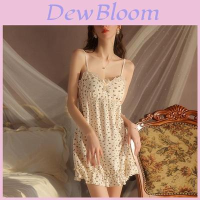 Milk Silk Sleeveless Nightdress With Floral Print And V Neck For Comfortable Sleep And Lounge