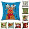 Happyspree Happy Christmas Pillow Cases Elegant Linen Cushion Covers For Cozy Home Ambiance