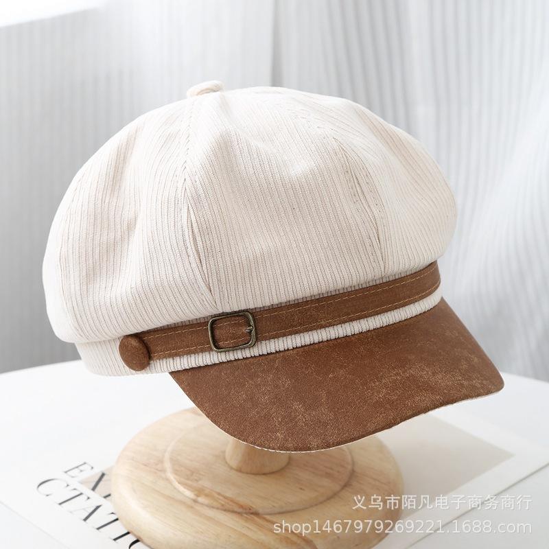 Autumn and winter new fashion octagonal hat children's trendy versatile British retro sunscreen beret