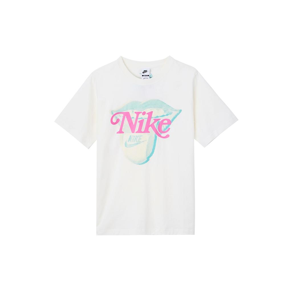 Nike Sportswear Essentials Graphic Print Comfortable Versatile Crew Neck Short Sleeve T-Shirt Women Tops Sail HM4594-133