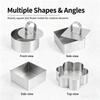 Lihe Stainless Steel Mousse Rings, Multi Shape Cookie & Cake Molds, Household DIY Baking Tools