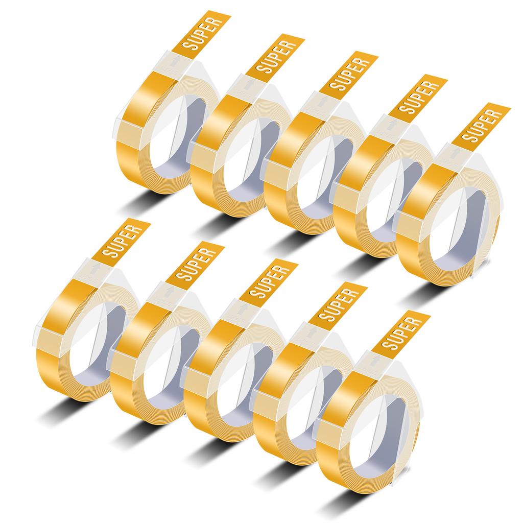 3/5/10PCS 3D Embossing Tapes Compatible for Dymo 520109 898130 9mm/12mm Label Tape For DYMO Embossers Xpress 12965 12966 Maker