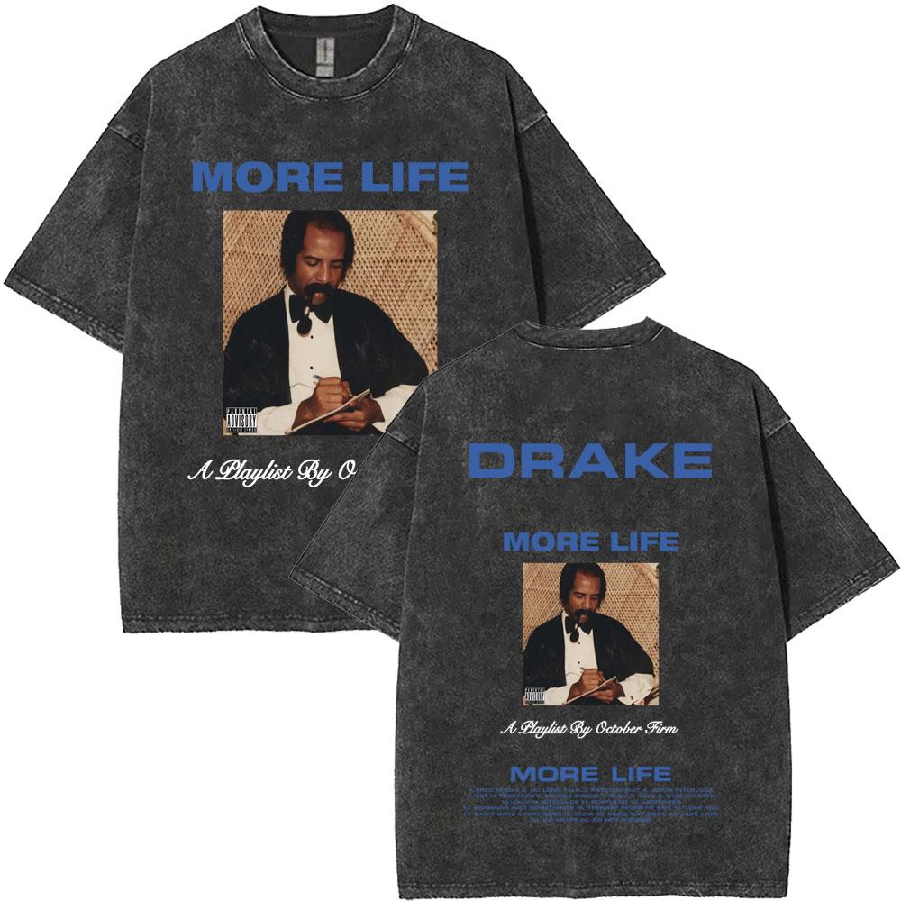 Washed Vintage Rapper Drake Merch 2026 Tshirt Men Women Hip Hop Fashion Pop Music T Shirt Male Summer Cotton Tshirts Fan Gifts