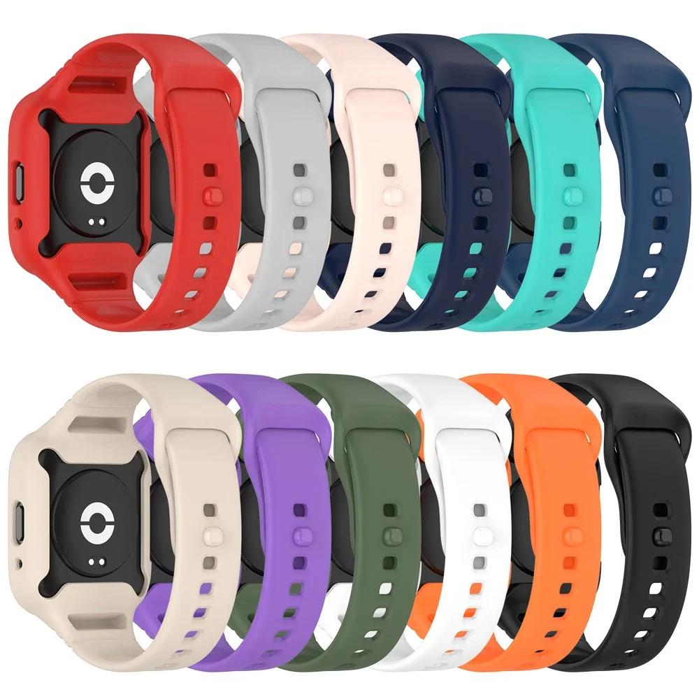 Silicone Strap with Case for Redmi Watch 3 / Redmi Watch 3 Active Strap Replacement Bracelet Protective Shell Cover