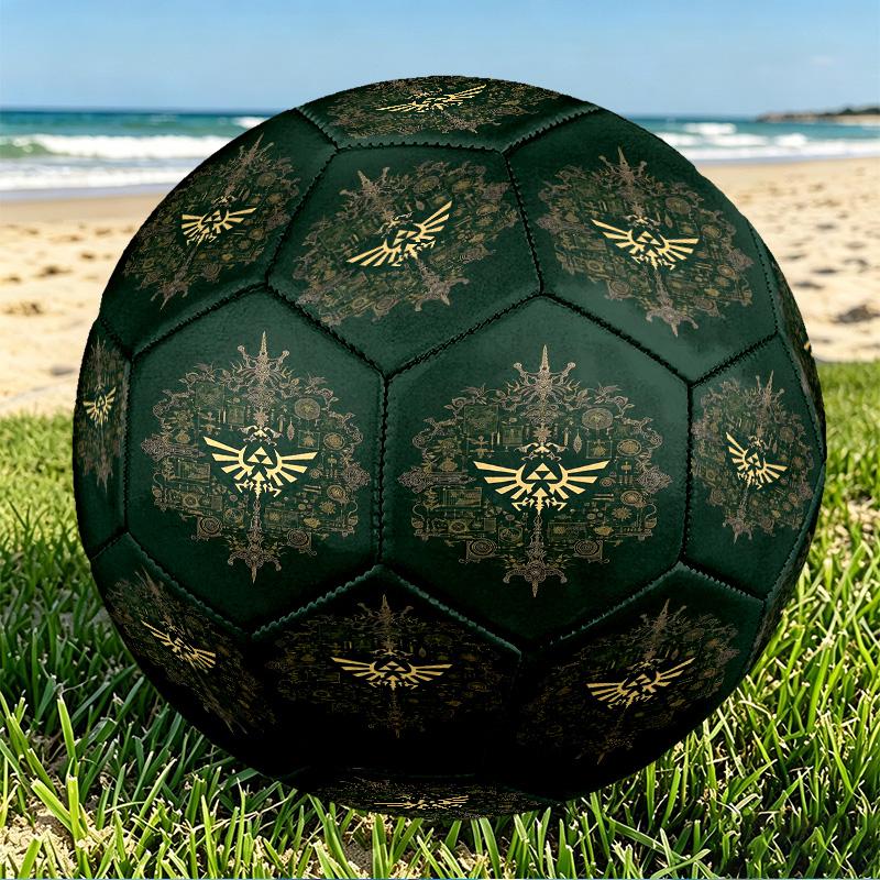 The Legend of Zelda Print Size 5 Soccer Ball, PU Wear Resistant Football for Match Training and Daily Practice, Birthday Gift for Soccer Fans