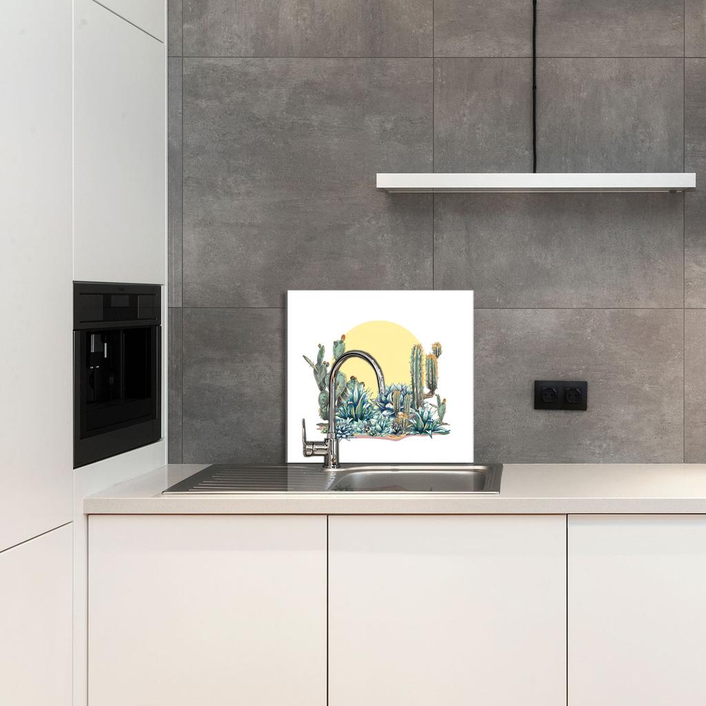 PANEL SZKLANY DO KUCHNI 65x60 Kaktus