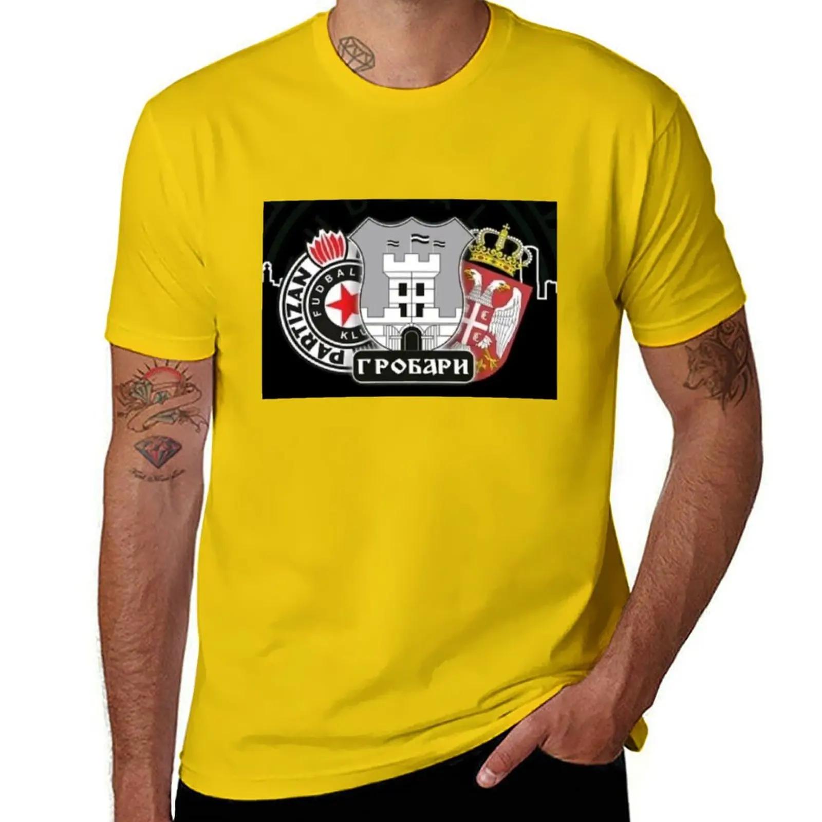 

PARTIZAN BEOGRAD FC T-Shirt oversizeds Short sleeve tee sports fans mens funny t shirts L