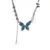 Punk‑Style Zircon Butterfly Women Jewelry, Exquisite Light‑Luxury Niche‑Designed Heavy‑Craft Neck Chain And Collarbone Chain